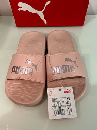 Chanclas Puma Rosa y Plateadas