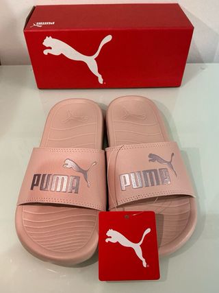 Chanclas Puma Rosa y Plateadas