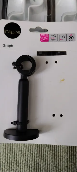 Soporte cortina Leroy Merlín metal ,blanco,negro.