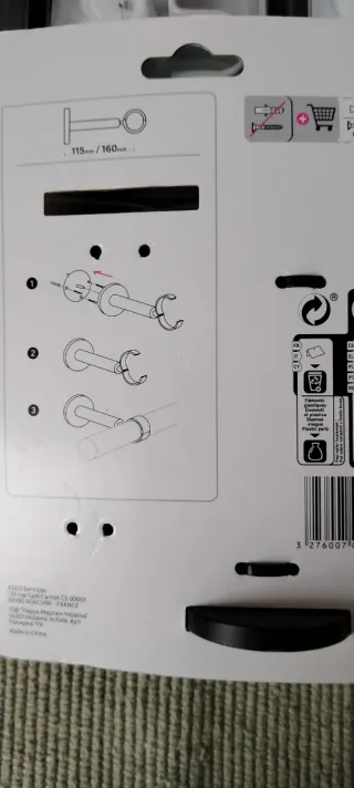 Soporte cortina Leroy Merlín metal ,blanco,negro.