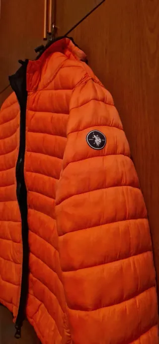 Anorak unixex reversible Polo negro/naranja