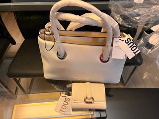 Bolso y monedero Tous beige/blanco