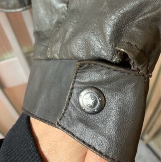 Giacchetta in pelle marrone da uomo