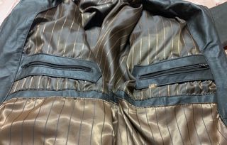 Giacchetta in pelle marrone da uomo