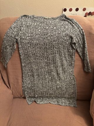 Camiseta gris de manga 3/4 para mujer