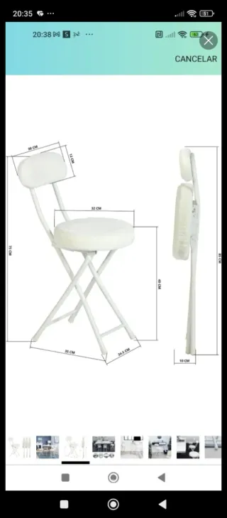 Juego 4 sillas plegables blancas nuevas