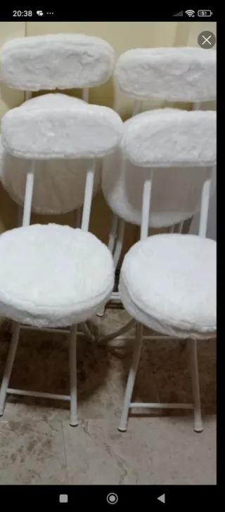 Juego 4 sillas plegables blancas nuevas