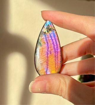 Colgante Labradorita Multicolor Naranja