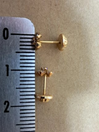 Pendientes oro 18k niña flores circonitas
