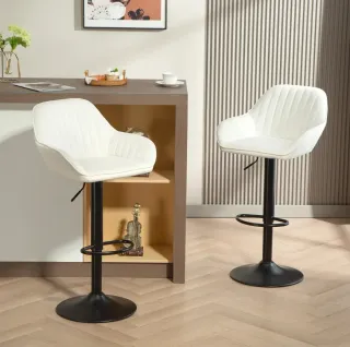 2 Taburetes Altos Blancos