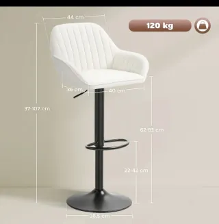 2 Taburetes Altos Blancos