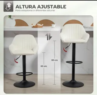 2 Taburetes Altos Blancos