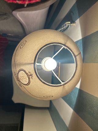 coppia di lampade  da tavolo in tessuto e metallo