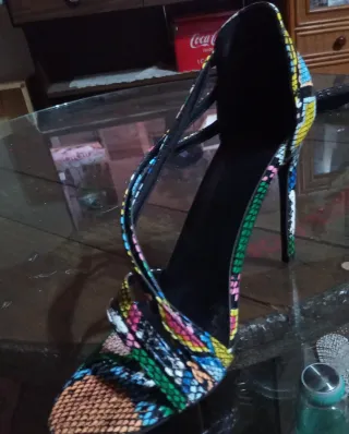 Sandalias de tacón multicolor