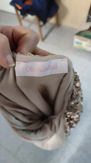 Vestido de fiesta dorado lentejuelas