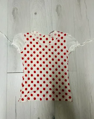 Maglia donna pois rossi