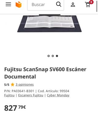 Fujitsu escáner vertical ScanSnap SV600