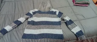 Jersey de cuello alto a rayas Talla XL