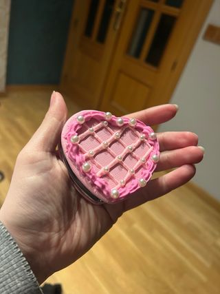 Espejo de bolsillo de corazón personalizado a mano
