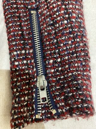 Chaqueta corta mujer cremallera tweed