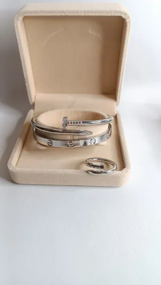 Conjunto Acero Inoxidable Pulsera y Anillo