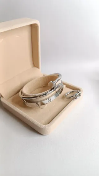 Conjunto Acero Inoxidable Pulsera y Anillo