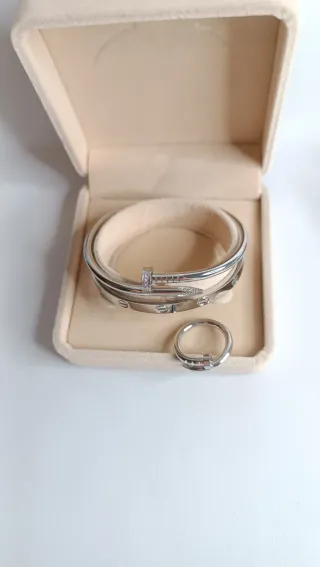 Conjunto Acero Inoxidable Pulsera y Anillo