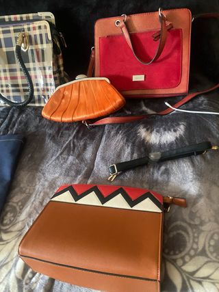 Lote Bolsos Naranja y Rojo