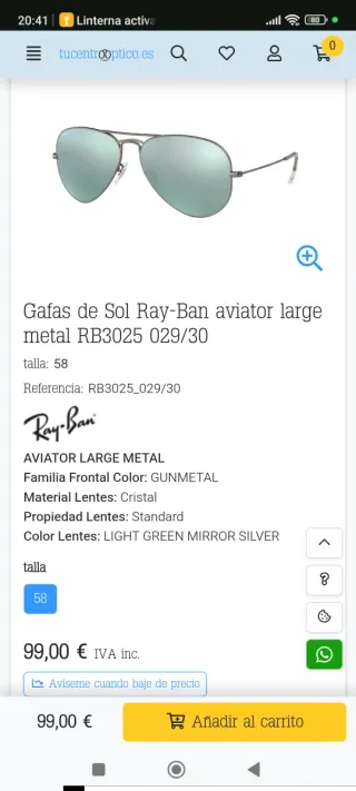 Gafas Ray-Ban 029/30 Azul/Gris