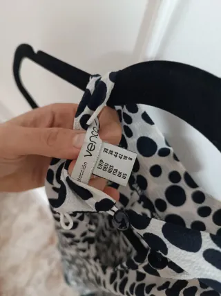 Vestido Venca lunares blanco y negro