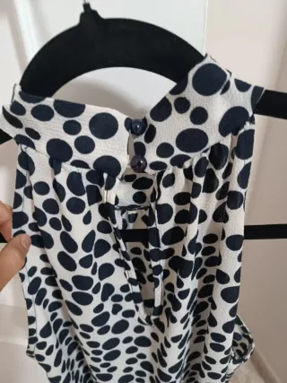 Vestido Venca lunares blanco y negro