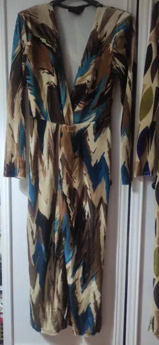 Vestido largo estampado mujer