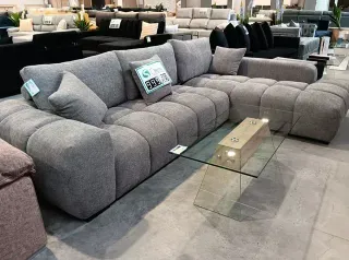 Sofá Chaise Longue Gris Tela