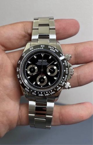 Reloj Seiko Daytona-Panda Negro/Plateado