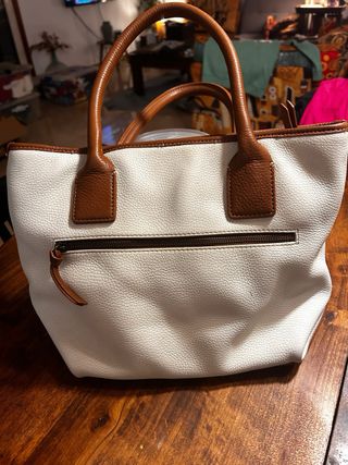 Bolso Tous Blanco y Marrón Piel