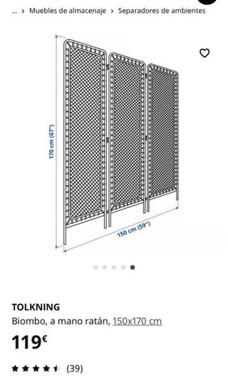 Biombo Mimbre IKEA TOLKNING