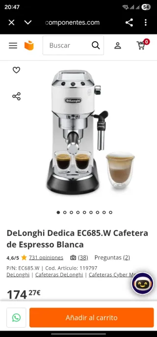 Cafetera DeLonghi Blanca