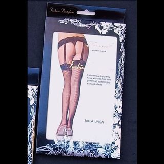 MEDIA LIGUERO SEXY COLOR NEGRO MALLA MUJER