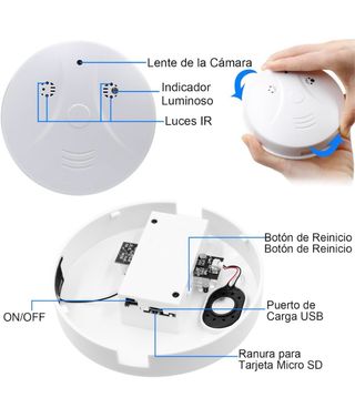 Cámara Oculta Detector Humo Wifi / Camara Espía