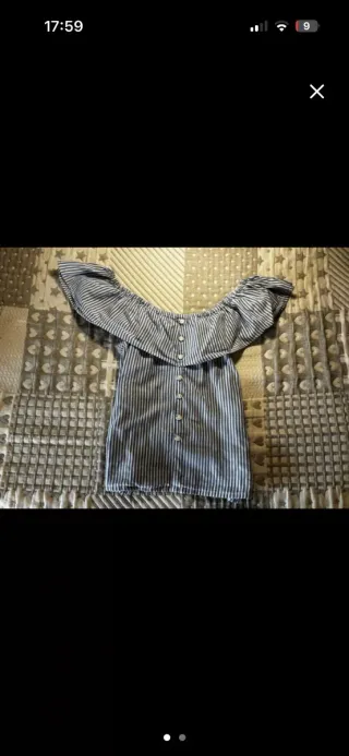 Blusa Hombros Descubiertos Talla S Rayas