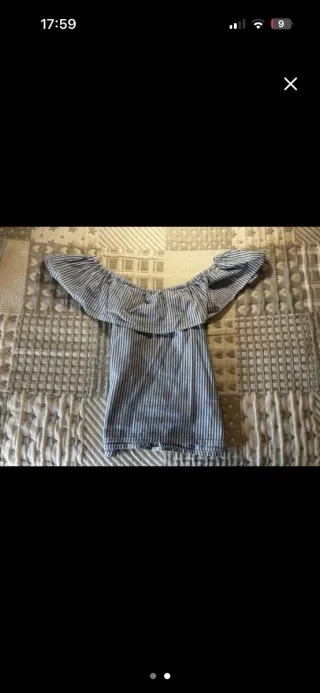 Blusa Hombros Descubiertos Talla S Rayas