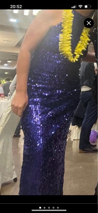 Vestido largo lentejuelas azul/morado