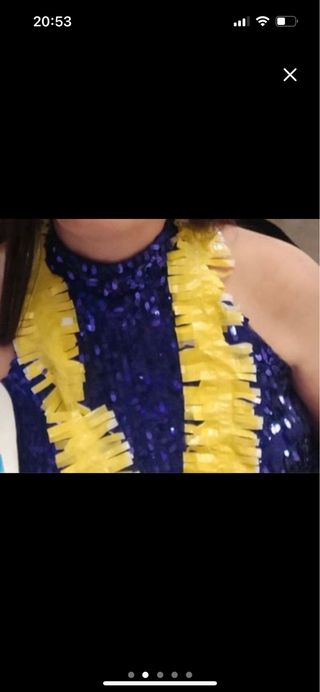 Vestido largo lentejuelas azul/morado