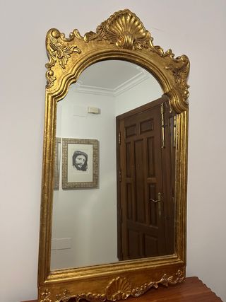 Espejo barroco dorado con pan de oro