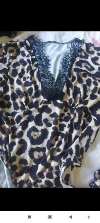 Body Shein Leopardo Encaje Talla L y talla XL