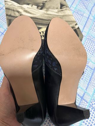 Zapatos de tacón piel azul marino Sisifo