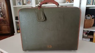 Valigetta vintage pelle e tela