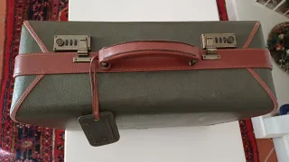 Valigetta vintage pelle e tela