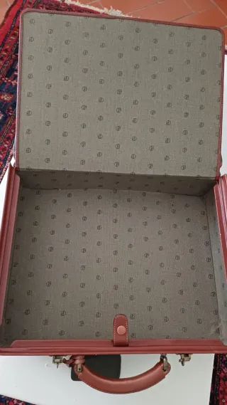 Valigetta vintage pelle e tela