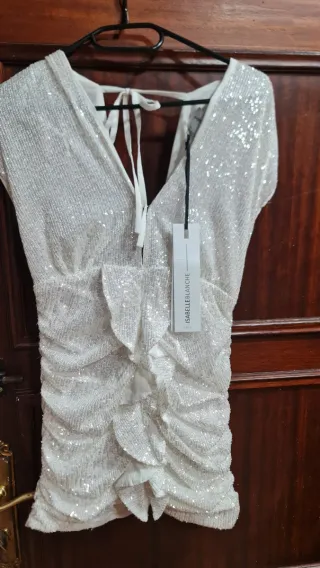 Vestido lentejuelas ISABELLE BLANCHE blanco